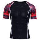 Men Round Collar Line Design Sports Short Sleeves Tees