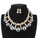 Women Hot Sale Exaggerated Large Imitation Pearl Beaded Jewelry Set