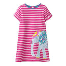 Girls Cotton Elephant Print Casual Dress