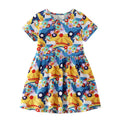 Girls Multicolor Flower Print Dress