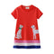 Girls Polka Dot Dog Embroidery Cute Dress