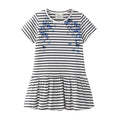 Girl Butterfly Print Round Collar Dress