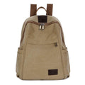 Women Fashion Contrast Double Strap Design Simple Canvas Backpack
