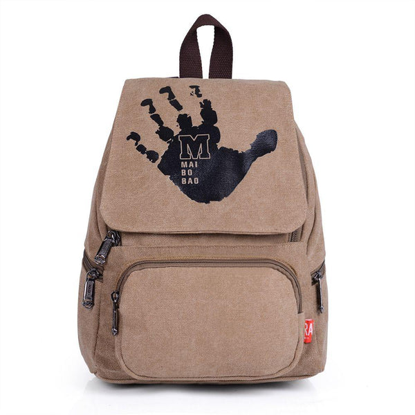 Creative Hand Painting Design Women College Style Canvas Backpack