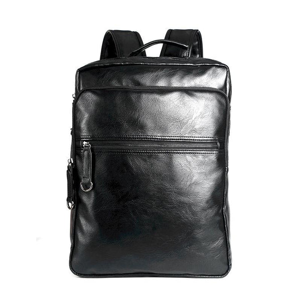 Campus Boy Casual Solid Color Square Shape PU Backpack