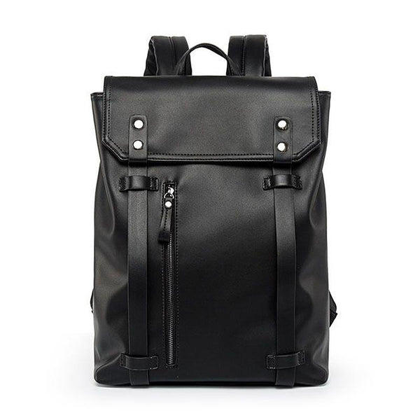 Campus Boy Casual Solid Color Square Shape Belted PU Backpack