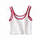 Fashion Stripe Color Blocking Design Women Summer Cropped Tank Top
