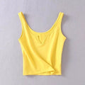 Hot Sale Simple Solid Color V Neck Cropped Tank Top