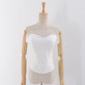 Women Simple Solid Color Strapless Figure Flattering Tube Top