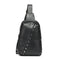 Cool Men Streetstyle Solid Color Rivet Decor PU Leather Chest Pack