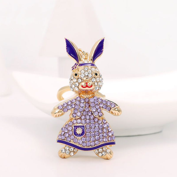 Creative Cartoon Rabbit Design Multicolor Rhinestone Alloy Bag Accessory