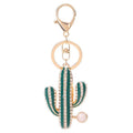 Women Fashion Accessory Unique Cactus Shaped Alloy Keychain