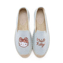 Women Cartoon Kitty Cat Embroidered Espadrilles Shoes