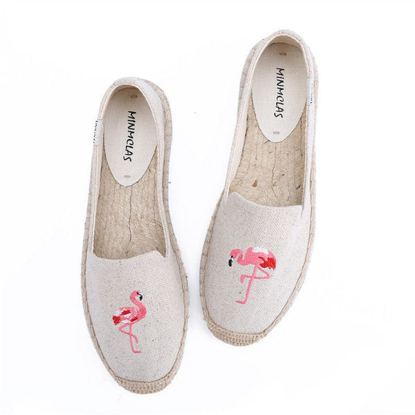 Fashion Cartoon Embroidered Espadrilles Flat Loafers Shoes