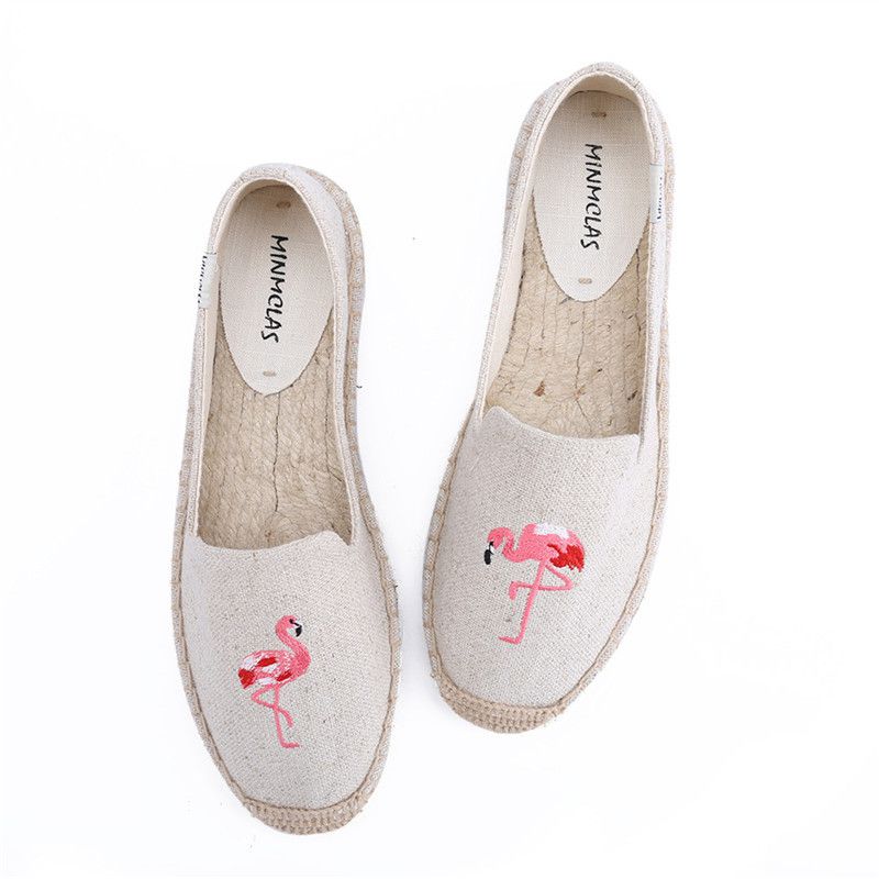 Fashion Cartoon Embroidered Espadrilles Flat Loafers Shoes