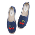 Fashion Cartoon Embroidered Espadrilles Flat Loafers Shoes