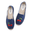 Fashion Cartoon Embroidered Espadrilles Flat Loafers Shoes