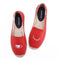 Casual Eyes Embroidered Design Braided Insole Flat Espadrilles Shoes