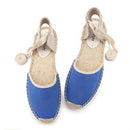 Cover Toe Fashion Lace-up Cotton Upper Espadrilles Sandals Shoes