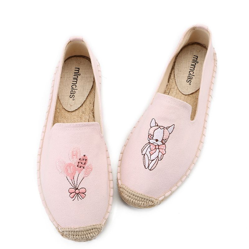 Cute Balloons Squirrel Embroidered Comfortable Low Top Espadrilles Shoes