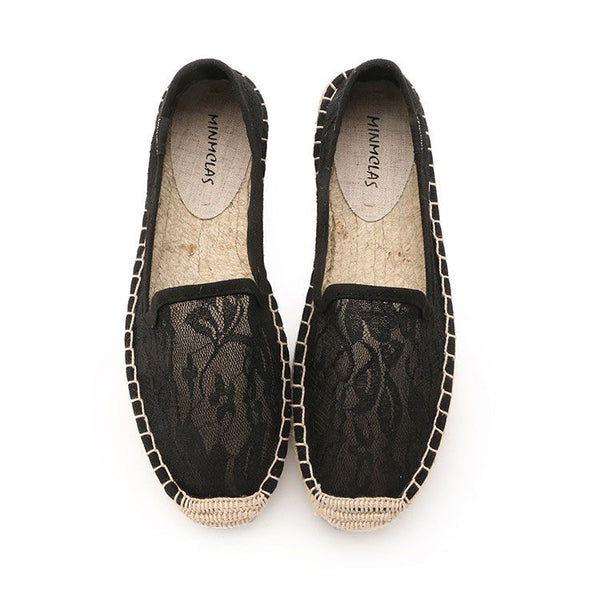 Breathable Lace Upper Design Flat Espadrilles Shoes