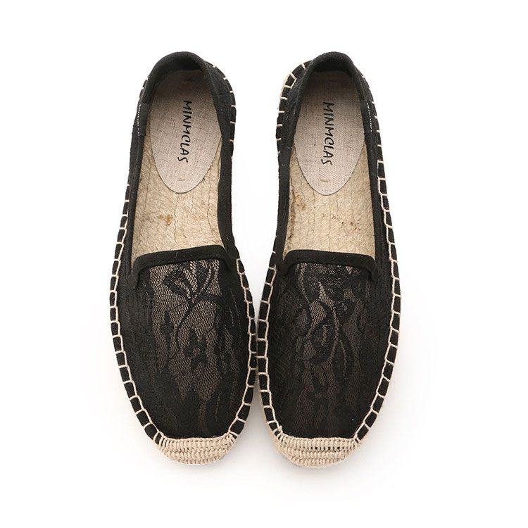Breathable Lace Upper Design Flat Espadrilles Shoes