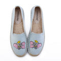Cartoon Small Elephant Embroidered Linen Insole Espadrilles Shoes