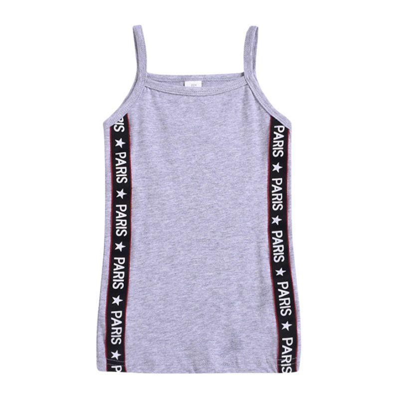 Girl Sleeveless Sling Letter Print Casual Dress