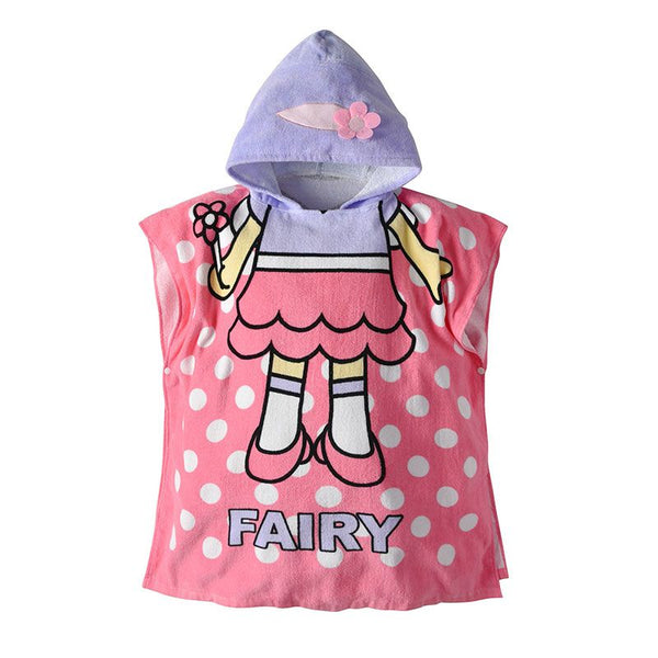 Child Cartoon Print Hooded Bathrobe