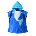 Child Whale Print Cotton Hooded Bathrobe