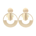 Hollow Round Shape Gold Plated Alloy Earrings