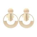 Hollow Round Shape Gold Plated Alloy Earrings