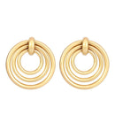 Fashion Hollow Round Shape Women Simple Stud Earrings