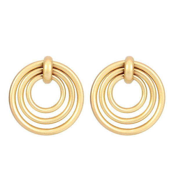 Fashion Hollow Round Shape Women Simple Stud Earrings