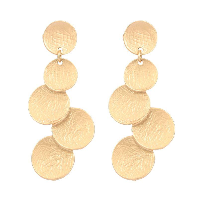 Creative Multilayer Carving Alloy Round Shape Earrings