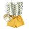 2 Pcs Girl Fresh Style Pineapple Print Tops And Shorts