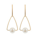 Elegant Women Simple Triangle Imitation Pearl Earrings