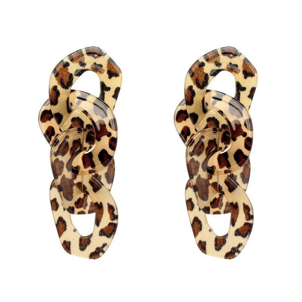 Exaggerated Women Leopard Pattern Multilayer Acrylic Earrings