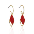 Women Irregular Geometric Shape Enameled Alloy Earrings