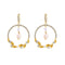 Elegant Women Crystal Decor Hollow Round Shape Pearl Rhinestone Earrings