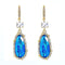 Elegant Aqua Crystal Stone Design Women Shiny Party Earrings