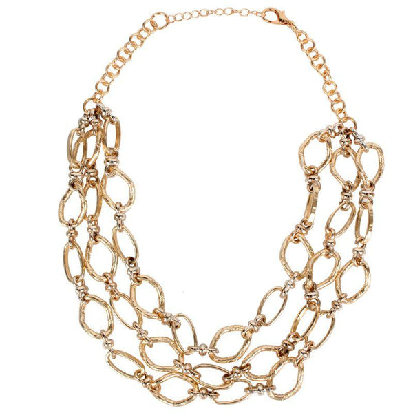 Cool Women Punk Color Multilayer Chunky Chain Statement Necklace