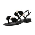 Fresh Style Fluffy Ball Pearl Decor Fashion Sandals Shoes