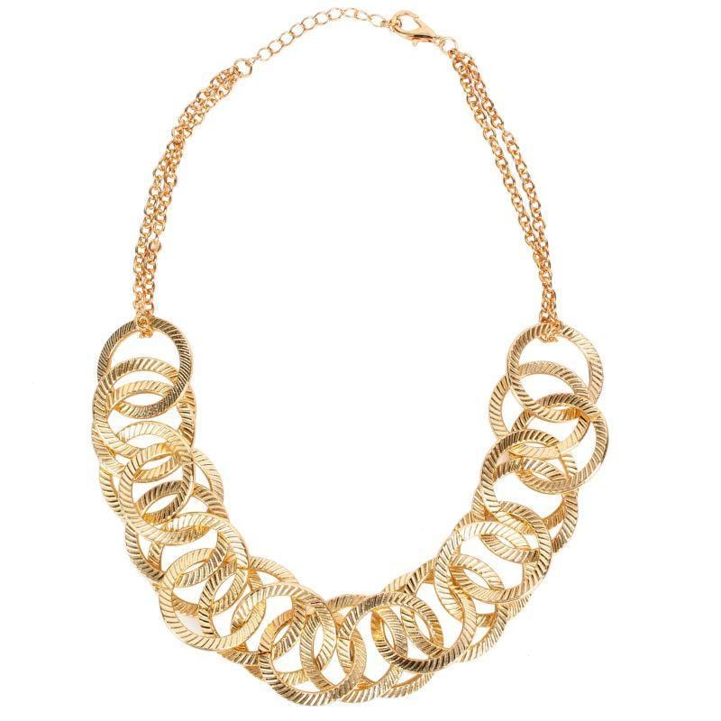 Women Unisex Punk Style Plated Alloy Circles Design Necklace