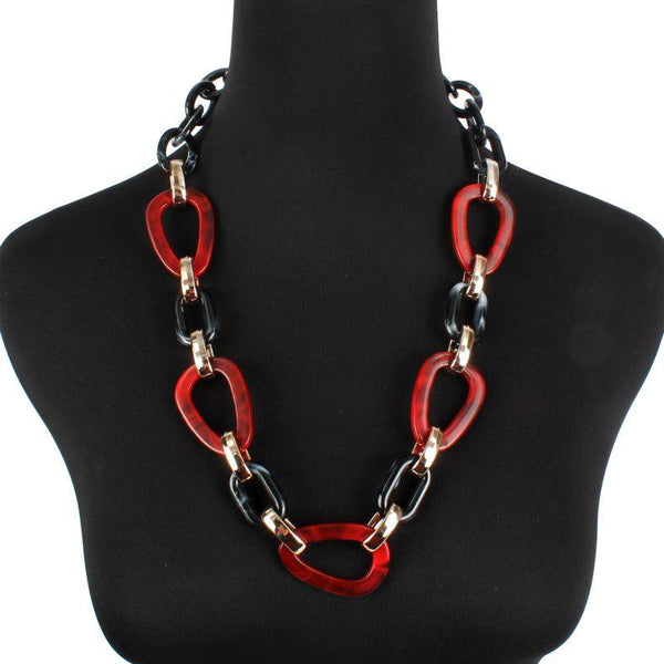 Creative Double Color Acrylic Chunky Chain Necklace