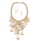 Exaggerated Multi-size Imitation Pearl Alloy Chain Tassel Women Party Necklace