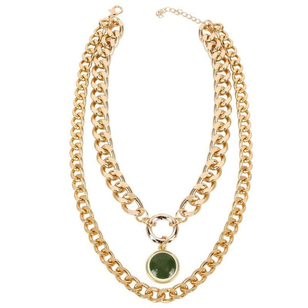 Women Exaggerated Chunky Chain Multilayer Alloy Necklace