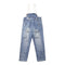 Creative Rope Design Women Loose Pattern Ripped Suspender Jeans