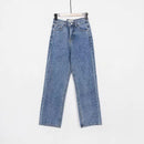 Women Casual Oversize High-waisted Loose Pattern Straight Jeans