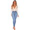 Classic Stone-washed Design Women High-waisted Skinny Jeans